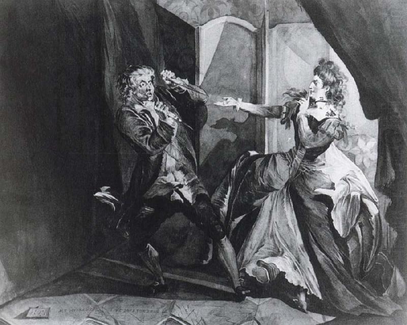 David Garrick and Hannah Pritchard as Macbeth and Lady Macbeth after the Murder of Duncan, Henry Fuseli